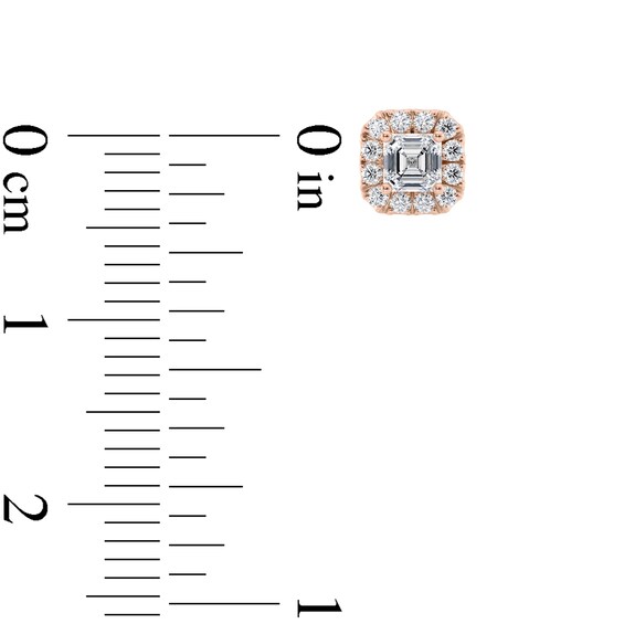 1/4 CT. T.w. GIA-Graded Asscher-Cut Diamond Tilted Frame Pendant in 14K Rose Gold (I/Vs1)