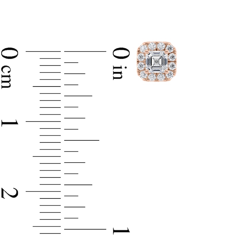 Main Image 3 of 1/4 CT. T.W. GIA-Graded Asscher-Cut Diamond Tilted Frame Pendant in 14K Rose Gold (I/VS1)