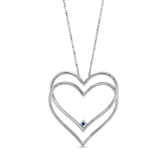 The Kindred Heart from Vera Wang Love Collection 1/2 CT. T.w. Diamond Double Heart Pendant in 10K White Gold – 19"