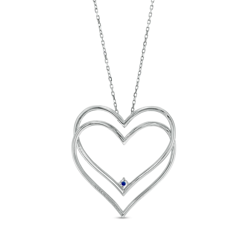 Main Image 2 of The Kindred Heart from Vera Wang Love Collection 1/2 CT. T.W. Diamond Double Heart Pendant in 10K White Gold – 19"