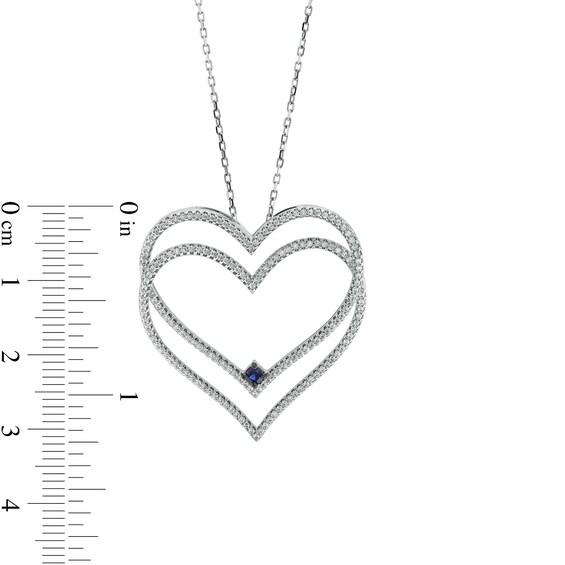 The Kindred Heart from Vera Wang Love Collection 1/2 CT. T.w. Diamond Double Heart Pendant in 10K White Gold – 19"