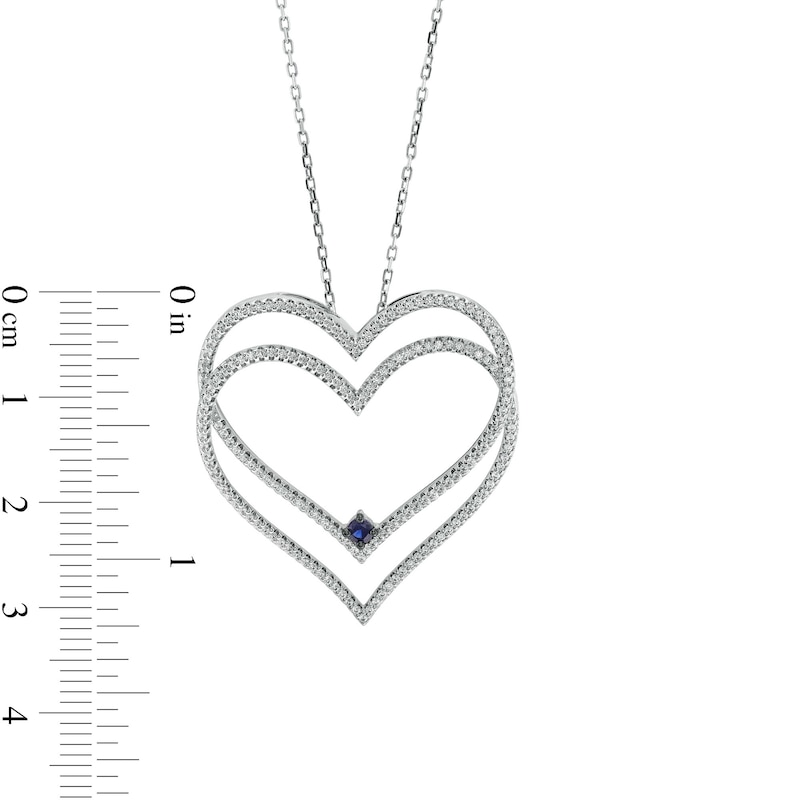Main Image 3 of The Kindred Heart from Vera Wang Love Collection 1/2 CT. T.W. Diamond Double Heart Pendant in 10K White Gold – 19"