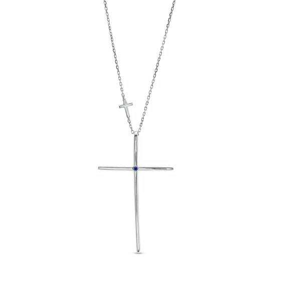 Vera Wang Love Collection 1/4 CT. T.w. Diamond Cross Pendant in 10K White Gold â 18.75"