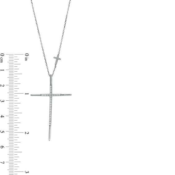 Vera Wang Love Collection 1/4 CT. T.w. Diamond Cross Pendant in 10K White Gold â 18.75"
