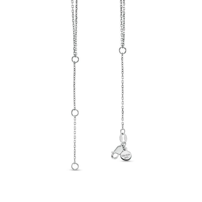 Main Image 3 of Vera Wang Love Collection 1/5 CT. T.W. Diamond Double Strand Sideways Cross Pendant in 10K White Gold – 28.5&quot;