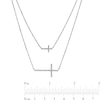 Thumbnail Image 4 of Vera Wang Love Collection 1/5 CT. T.W. Diamond Double Strand Sideways Cross Pendant in 10K White Gold – 28.5&quot;