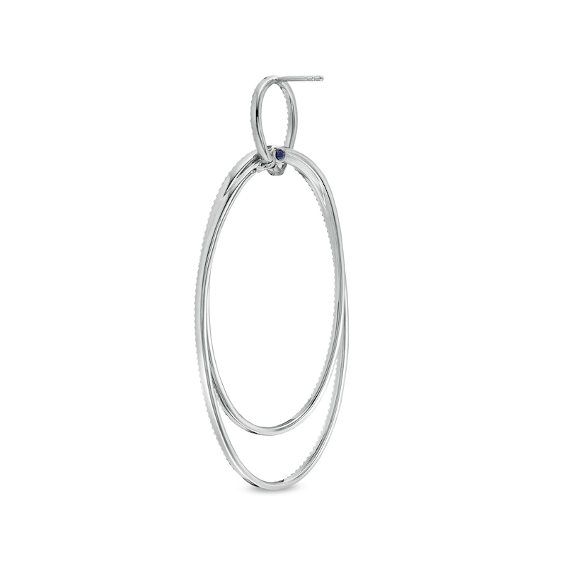 Main Image 2 of Vera Wang Love Collection 1-1/2 CT. T.W. Diamond Double Oval Drop Earrings in 10K White Gold