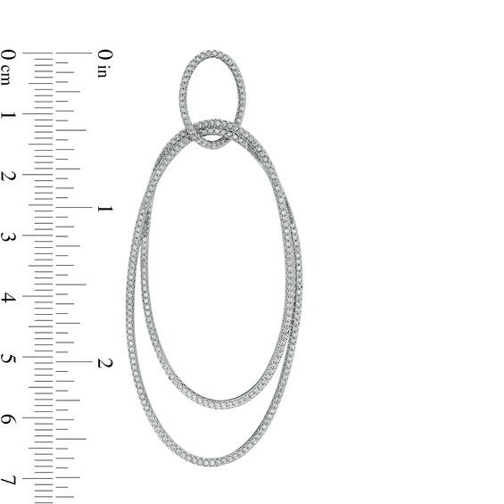 Vera Wang Love Collection 1-1/2 CT. T.w. Diamond Double Oval Drop Earrings in 10K White Gold