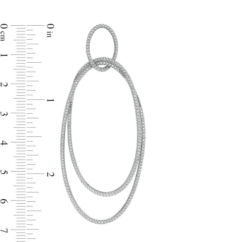 Main Image 3 of Vera Wang Love Collection 1-1/2 CT. T.W. Diamond Double Oval Drop Earrings in 10K White Gold