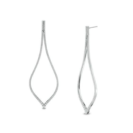 Vera Wang Love Collection 1-1/2 CT. T.w. Diamond Teardrop Drop Earrings in 10K White Gold