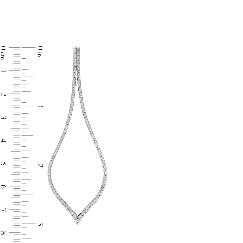 Main Image 3 of Vera Wang Love Collection 1-1/2 CT. T.W. Diamond Teardrop Drop Earrings in 10K White Gold