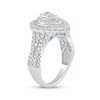 Thumbnail Image 2 of 1-1/2 CT. T.W. Pear-Shaped Diamond Frame Vintage-Style Multi-Row Engagement Ring in 14K White Gold
