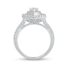 Thumbnail Image 3 of 1-1/2 CT. T.W. Pear-Shaped Diamond Frame Vintage-Style Multi-Row Engagement Ring in 14K White Gold