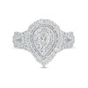 Thumbnail Image 4 of 1-1/2 CT. T.W. Pear-Shaped Diamond Frame Vintage-Style Multi-Row Engagement Ring in 14K White Gold