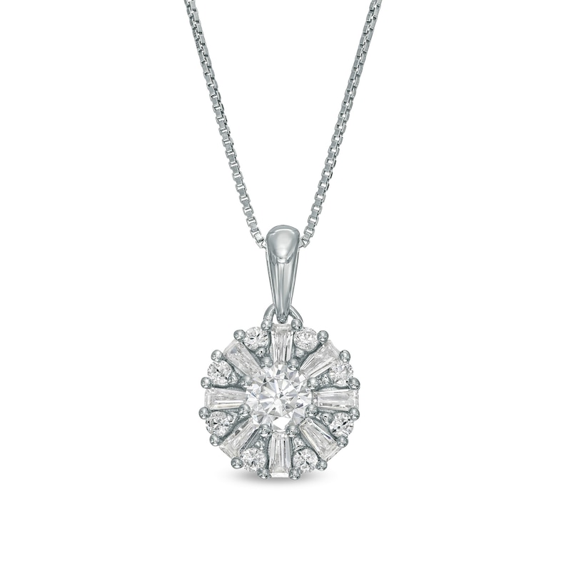 Main Image 1 of 3/4 CT. T.W. Diamond Snowflake Pendant in 10K White Gold