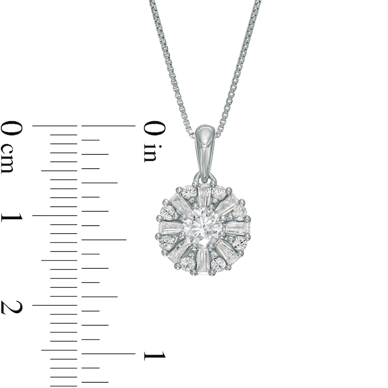 Main Image 3 of 3/4 CT. T.W. Diamond Snowflake Pendant in 10K White Gold