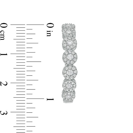 1 CT. T.w. Diamond Frame Hoop Earrings in 10K White Gold