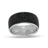 Thumbnail Image 1 of 2 CT. T.W. Black Enhanced Diamond Comfort-Fit Dome Ring in 14K White Gold