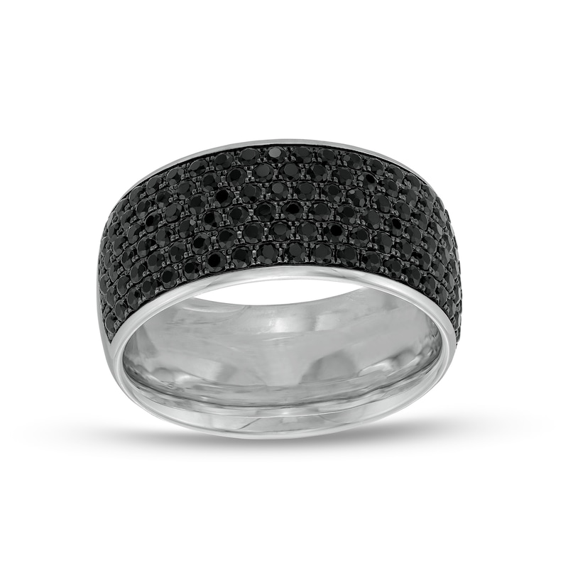 Main Image 1 of 2 CT. T.W. Black Enhanced Diamond Comfort-Fit Dome Ring in 14K White Gold