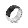 Thumbnail Image 1 of Men's 2 CT. T.W. Black Enhanced Diamond Comfort-Fit Dome Ring in 14K White Gold