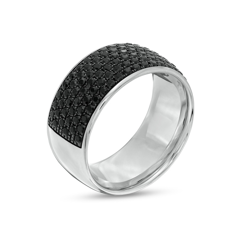 Main Image 2 of 2 CT. T.W. Black Enhanced Diamond Comfort-Fit Dome Ring in 14K White Gold