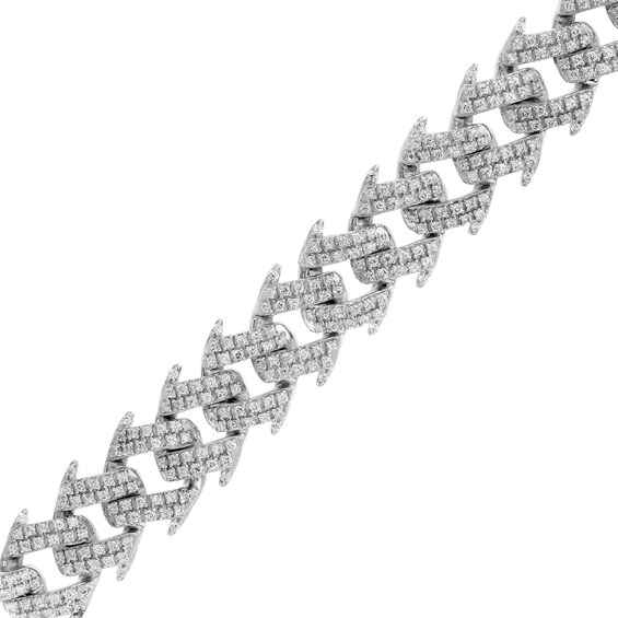 3-1/2 CT. T.w. Diamond Spiked Curb Chain Bracelet in 10K White Gold - 8.5"