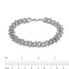 Thumbnail Image 3 of 3-1/2 CT. T.W. Diamond Spiked Curb Chain Bracelet in 10K White Gold - 8.5"