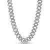 Thumbnail Image 1 of Men's 9 CT. T.W. Diamond Spiked Curb Chain Necklace in 10K White Gold - 22"