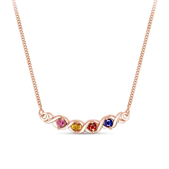 Gemstone Cascading "Xo" Necklace (1-7 Stones)