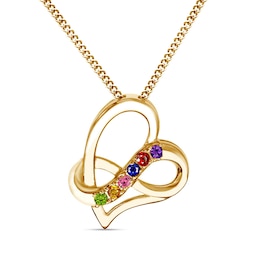 Gemstone Infinity Heart Pendant (2-8 Stones)