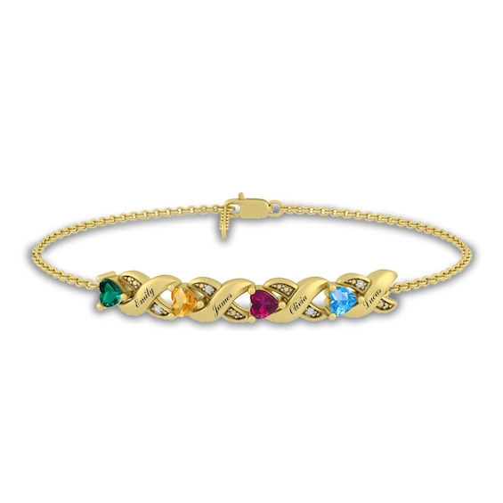 Mother's Gemstone Braid Bracelet (2-5 Stones and Lines)