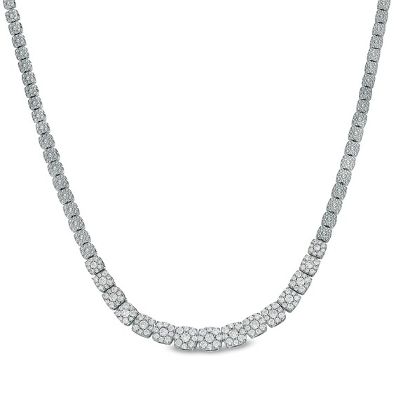 3 CT. T.w. Composite Diamond Riviera Necklace in 10K White Gold