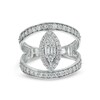 Thumbnail Image 1 of 1 CT. T.W. Composite Marquise-Shaped Diamond Frame Open Shank Ring in 10K White Gold