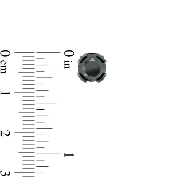 Vera Wang Men 2-7/8 CT. T.w. Black Diamond Solitaire Stud Earrings in Sterling Silver with Black Rhodium