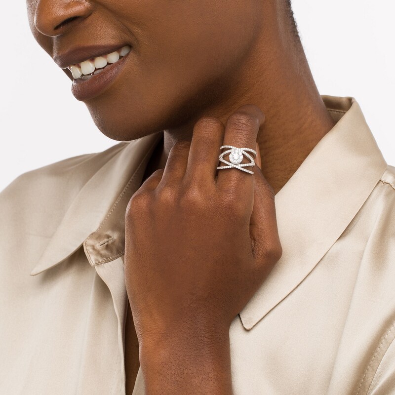 Main Image 2 of 1 CT. T.W. Composite Diamond Orbit Ring in 10K White Gold