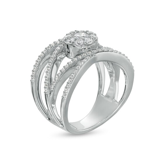 1 CT. T.w. Composite Diamond Orbit Ring in 10K White Gold