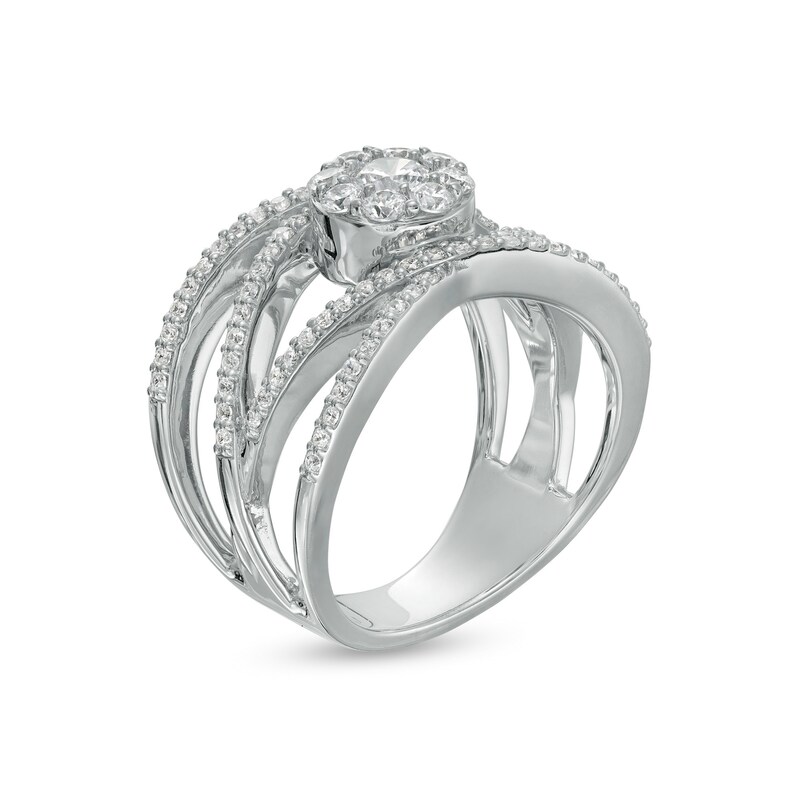 Main Image 3 of 1 CT. T.W. Composite Diamond Orbit Ring in 10K White Gold