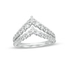 Thumbnail Image 1 of Marilyn Monroe™ Collection 1 CT. T.W. Diamond Double Row Chevron Ring in 10K White Gold