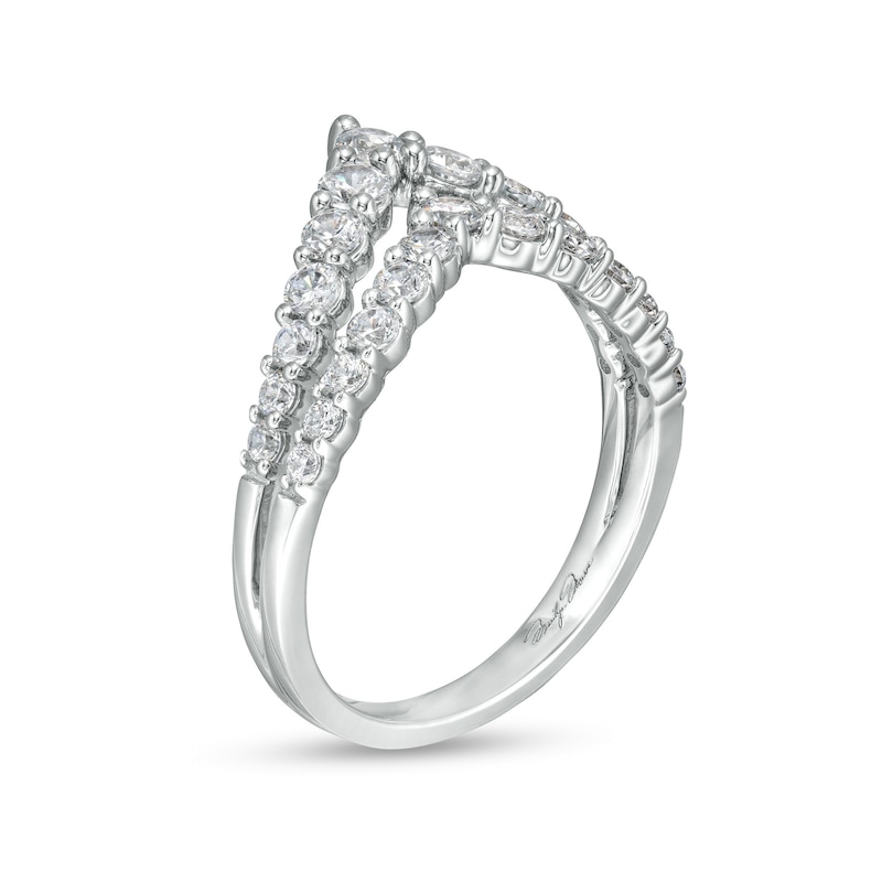 Main Image 2 of Marilyn Monroe™ Collection 1 CT. T.W. Diamond Double Row Chevron Ring in 10K White Gold