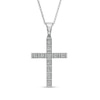 Thumbnail Image 1 of Men's 1-5/8 CT. T.W. Diamond Cross Pendant in 10K White Gold - 22"