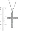 Thumbnail Image 2 of Men's 1-5/8 CT. T.W. Diamond Cross Pendant in 10K White Gold - 22"