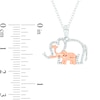 Thumbnail Image 2 of 1/10 CT. T.W. Diamond Motherly Love Elephants Pendant in Sterling Silver and 14K Rose Gold Plate