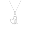 Thumbnail Image 1 of 1/20 CT. T.W. Diamond Penguin with Heart Pendant in Sterling Silver