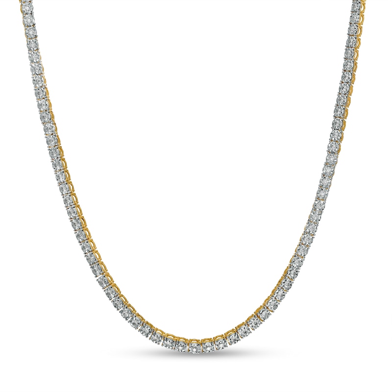 Main Image 1 of Men's 3 CT. T.W. Diamond Tennis Necklace in 10K Gold - 20"