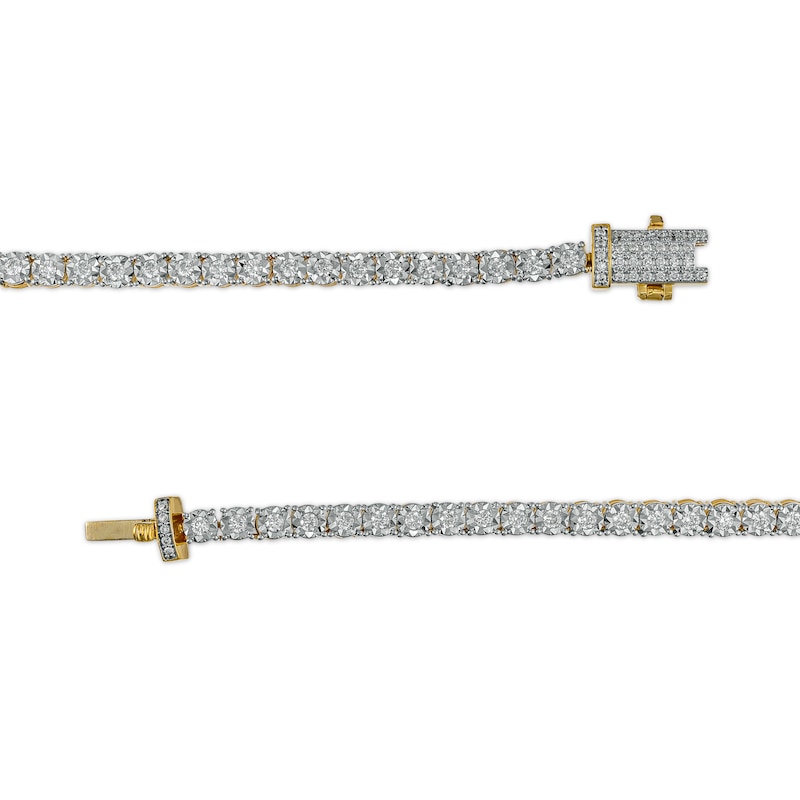 Main Image 3 of Men's 3 CT. T.W. Diamond Tennis Necklace in 10K Gold - 20"