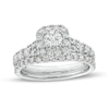 Thumbnail Image 1 of 1-1/2 CT. T.W. Diamond Cushion-Shaped Frame Split Shank Bridal Set in 10K White Gold