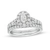 Thumbnail Image 1 of 1-1/2 CT. T.W. Oval Diamond Frame Split Shank Bridal Set in 10K White Gold