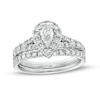 Thumbnail Image 1 of 1-1/2 CT. T.W. Pear-Shaped Diamond Frame Split Shank Bridal Set in 10K White Gold