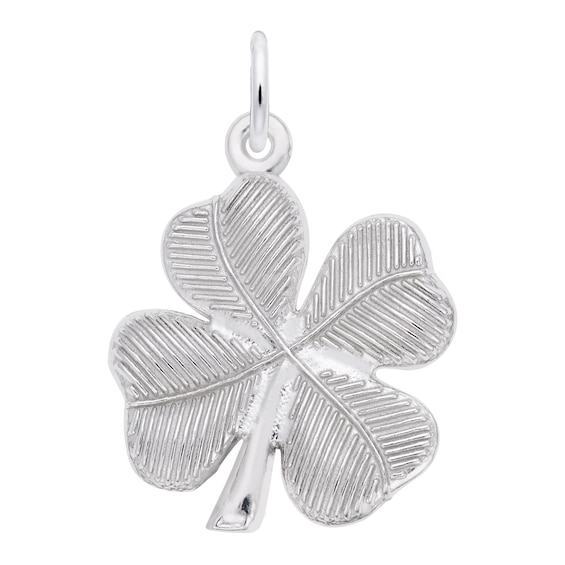 Rembrandt CharmsÂ® Textured Four Leaf Clover in Sterling Silver