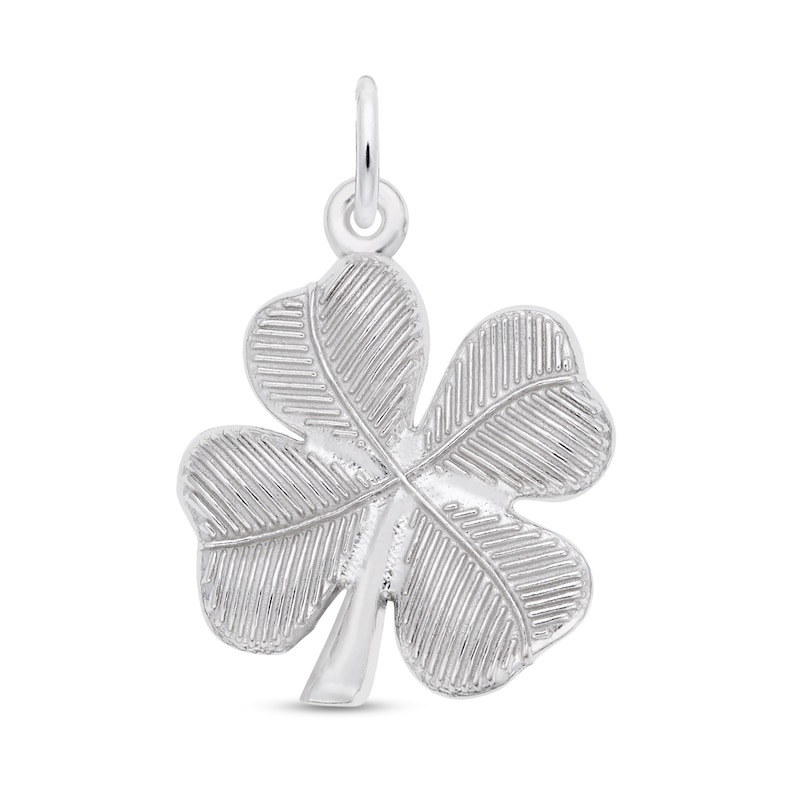 Main Image 1 of Rembrandt Charms® Textured Four Leaf Clover in Sterling Silver